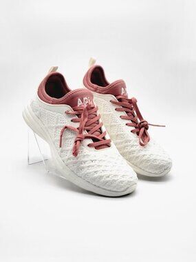 APL TechLoom Phantom W Women’s Size 11 White Rose Pink Knit Running Sneakers